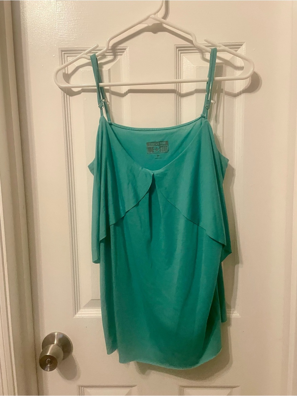 Mossimo Supply Co. Teal Ruffle-Front Camisole